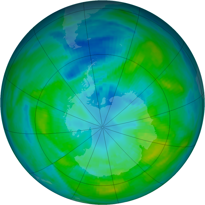Antarctic ozone map for 08 April 1979